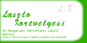 laszlo kortvelyesi business card