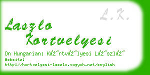 laszlo kortvelyesi business card